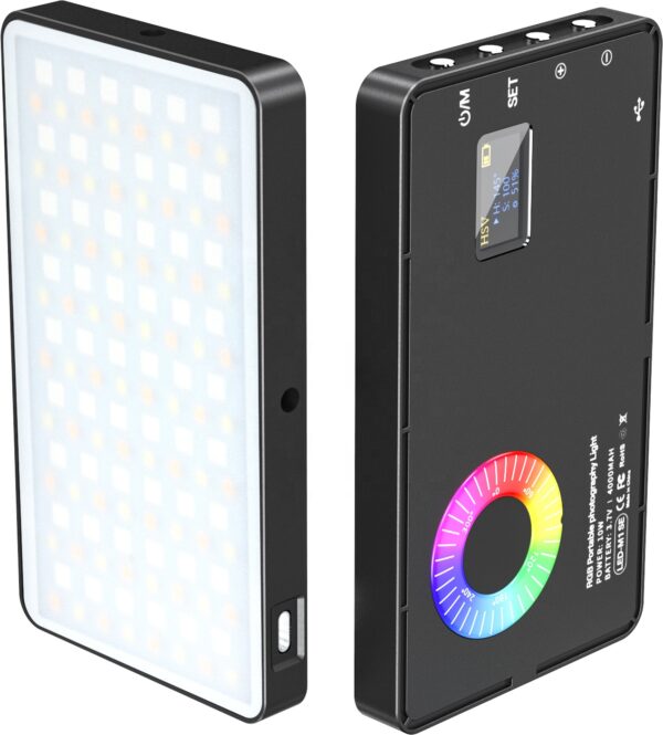 Lumière LED RGB portable rechargeable pour photographie et streaming