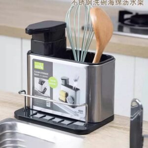 Boîte de rangement 3-en-1 en acier inoxydable pour vaisselle