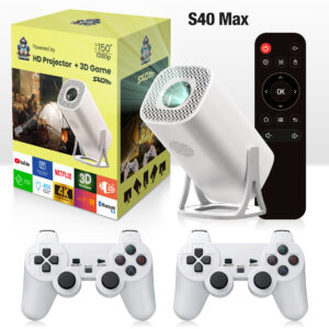 Projecteur portable S40 Max – 2 en 1 avec manette de jeu et Android 11
