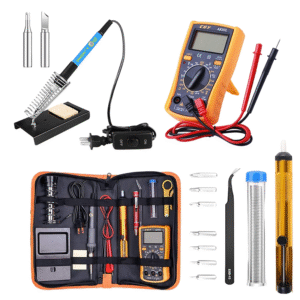 Fer à souder électrique 60W réglable – Kit complet avec pointe de précision, multimètre et accessoires