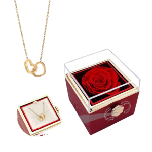 Boîte à bijoux cachée rotative rose